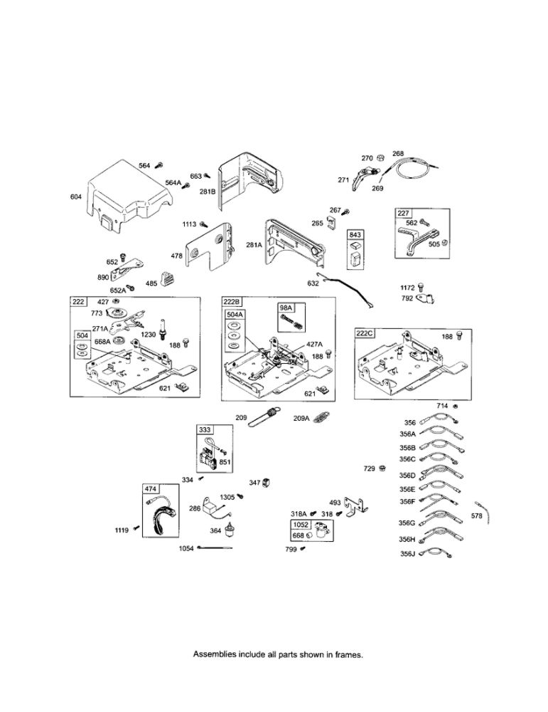 Bracket Control Diagram and Parts List for 120400 0023-0242 Briggs and Stratton Engine